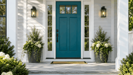 Welcoming Teal Entry Door Welcoming Teal Entry Door