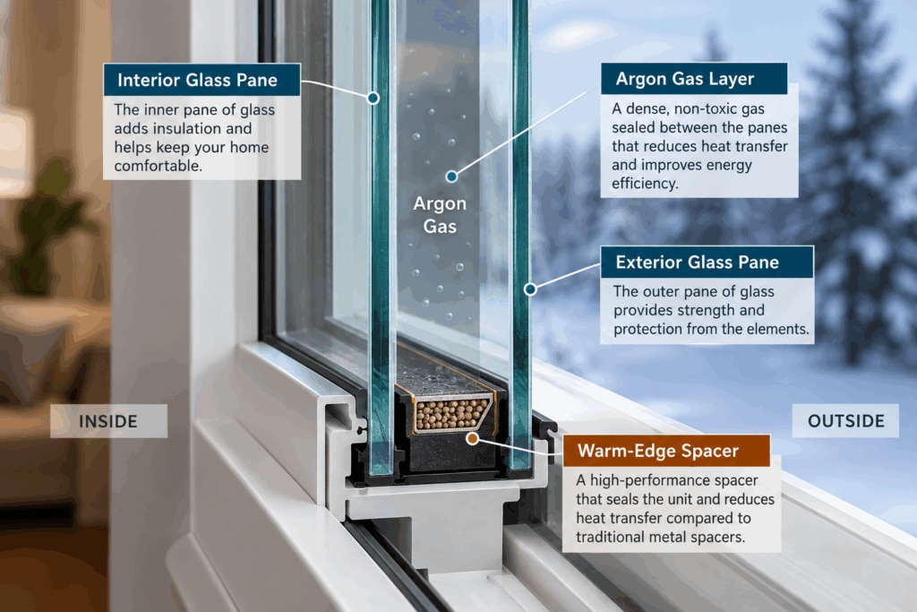 Double-Pane Window Insulation Diagram