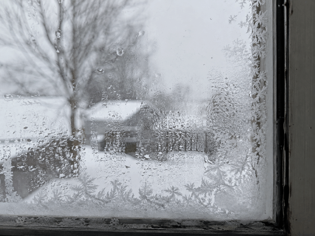 Frosty Window Pane - Cold Window Scene