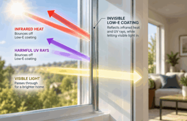 Low-E Coating Diagram Heat & UV Reflection Low-E Coating Diagram: Heat & UV Reflection