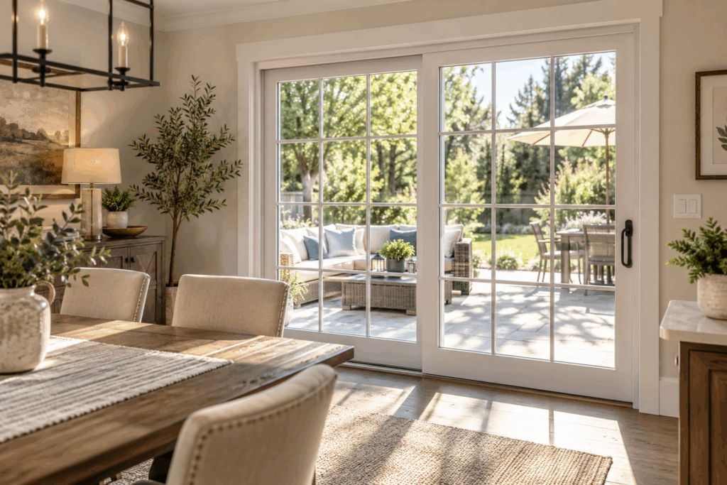 Sunlit Indoor-Outdoor Dining Retreat