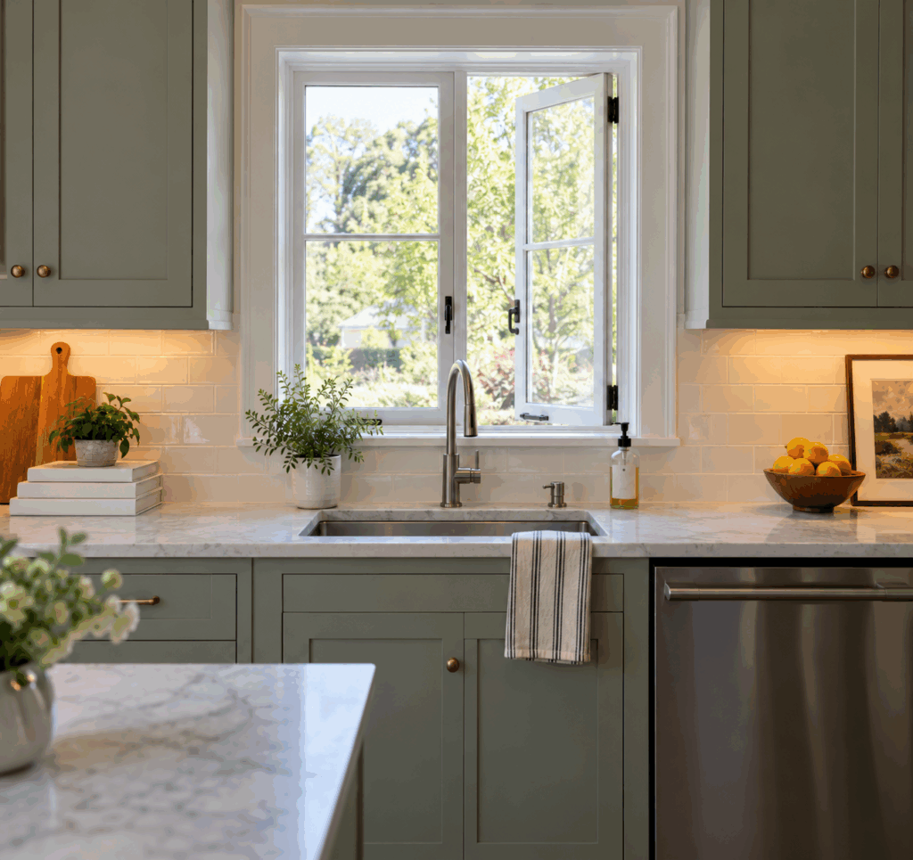 Casement Windows - Kitchen Sink View