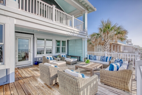 coastal deck with patio doors