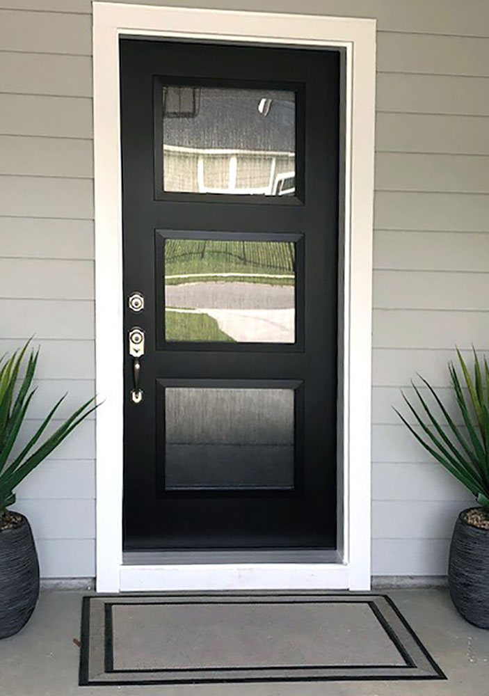 virginia beach black front door with windows