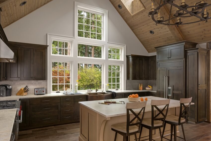 casement and awning windows in kitchen of home