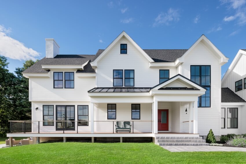 white home with new mr. rogers windows