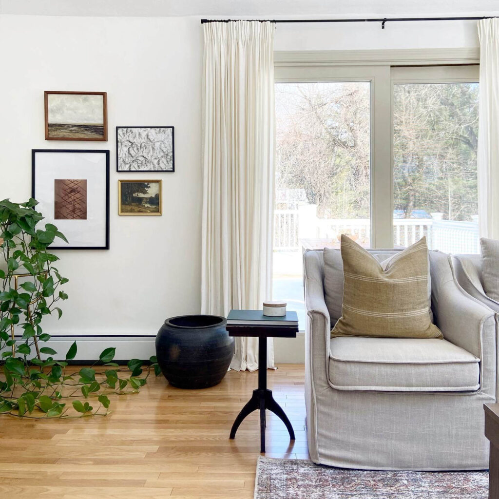 sliding glass door behind couch