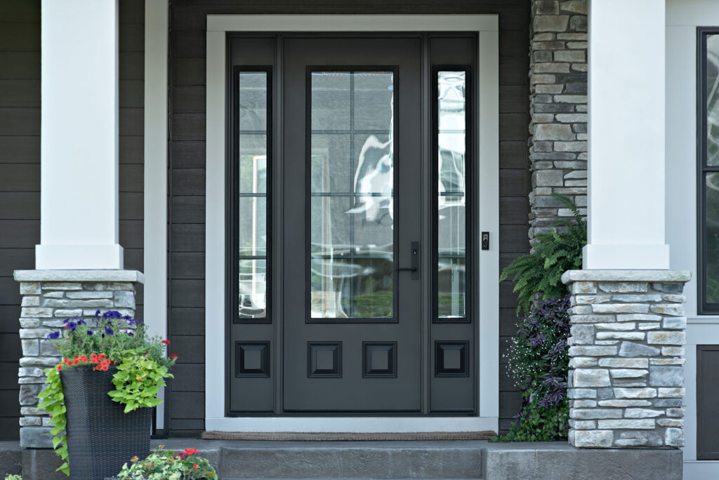 stylish modern door with door lever handle
