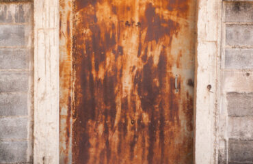 old metal door with rusty